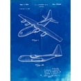thumbnail image 2 of Borders, Cole 12x14 White Modern Wood Framed Museum Art Print Titled - PP943-Faded Blueprint Lockheed C-130 Hercules Airplane Patent Poster, 2 of 4