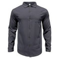 thumbnail image 3 of Iugvhana Corduroy Shirts for Men Button Down Pocket Fashionable Long Sleeve Lapel Shirt Slim Fit Casual Comfort Shirts Dark Gray XXXL, 3 of 5