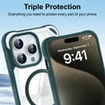 thumbnail image 7 of ELEHOLD Magnetic Designed for iPhone 15 Pro Max Case, Compatible with MagSafe, Military-Grade Drop Protection Not Yellowing Clear Phone Case for iPhone 15 Pro Max with Shockproof Bumper,Green, 7 of 7