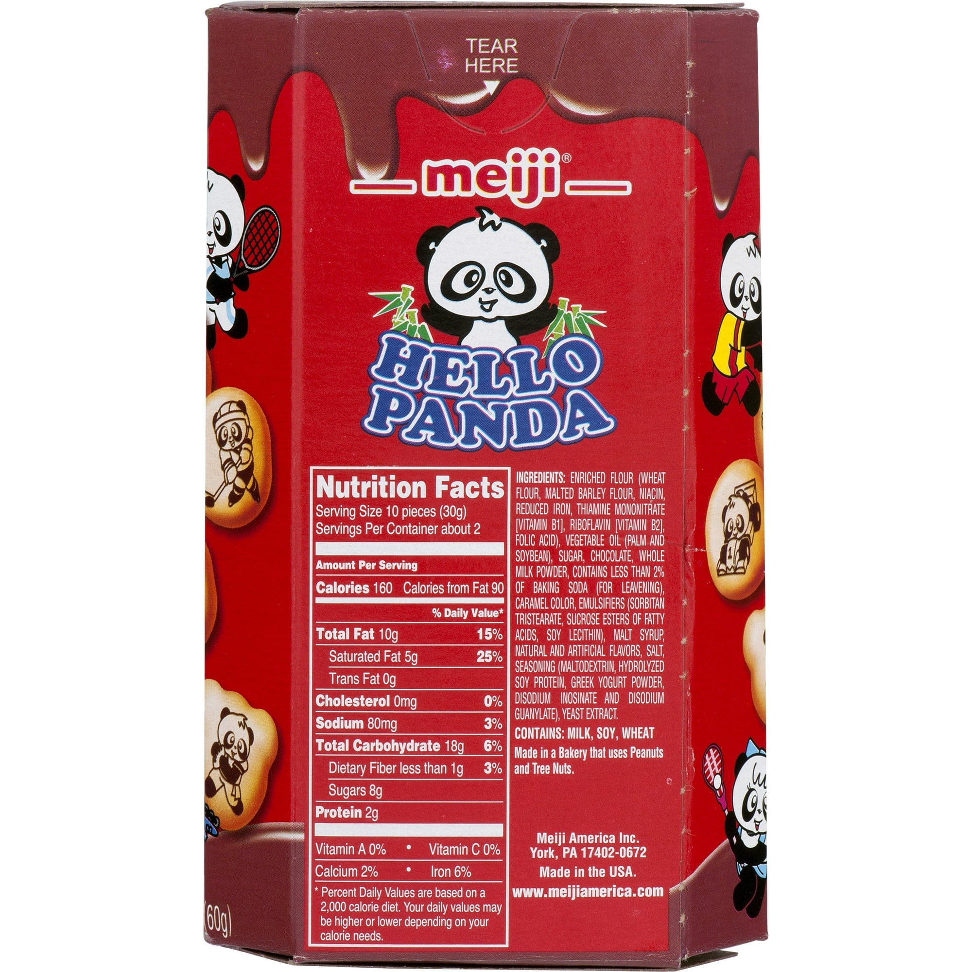 Meiji Hello Panda Chocolate Cookies Filled with Chocolate Crème 3 PACK