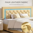thumbnail image 2 of 4 EVER WINNER Twin Size LED Bed Frame with 2 Drawers, Twin Bed Frame with LED Light and Diamond Headboard, Modern Upholstered Bed Twin Size, Yellow, 2 of 6