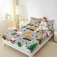 thumbnail image 4 of Homewish Chic Christmas Tree Full Size Sheets,Merry Christmas Bed Sheets,Cartoon Santa Claus Sheet Sets For Girl Teens,Super Cozy Room Decor,4pcs, 4 of 7