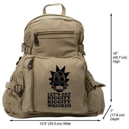 Let's Get Riggity Heavyweight Canvas Backpack Bag (Best Place To Get Backpacks)