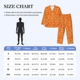 thumbnail image 4 of Fuzoiu Orange Glitter Print Men's Long-Sleeved Pajama,Lounge Button Down Nightwear,Mens Notch Collar Pajama Set -Large, 4 of 7