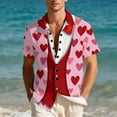 thumbnail image 4 of Handshe Unisex Short Sleeve Button-Down Shirt with Love Print, Casual for Daily Wear and Romantic Wears, 4 of 9