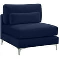 thumbnail image 2 of Meridian Furniture Julia Navy Velvet Modular Armless Chair, 2 of 4