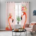 thumbnail image 6 of Kitchen Curtains 84 Inch Length 2 Panels, Flamingo Birds Grommets Window Treatment Curtain, Pink Animals Floral Abstract Oil Painting Thermal Curtains Drapes for Living Room/Bathroom, 6 of 9