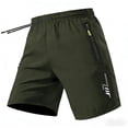 thumbnail image 4 of Delconic Mens Athletic Shorts Running Shorts Quick Dry Workout Shorts 7"/ 9" Lightweight Gym Basketball Shorts Zipper Pockets Army Green L, 4 of 4