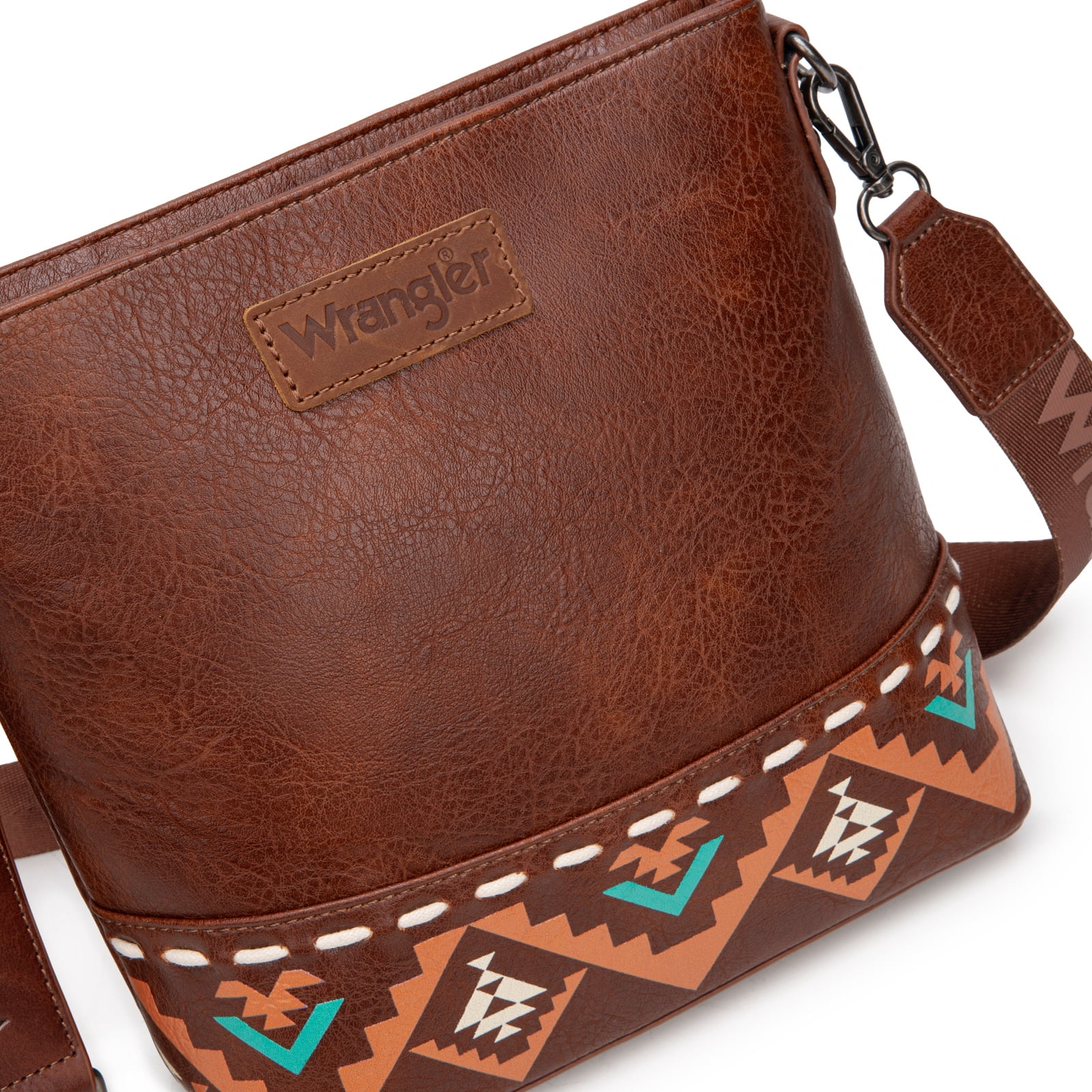 Wrangler Crossbody Purses for Women Two Tone Crossbody Bags Women Purses and Handbags, Art Brown