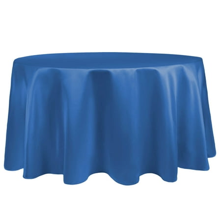 

Ultimate Textile (3 Pack) Satin 102-Inch Round Tablecloth - for Wedding Special Event or Banquet use Cobalt Blue