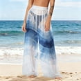 thumbnail image 5 of Gamivast Swimsuit Cover up Pants for Women High Waisted Mesh Beach Trousers Wide Leg Sheer Flowy Bottoms Summer Vacation Pool Party Swimwear, 5 of 7