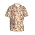 thumbnail image 2 of Daiia Seashells Hawaiian Shirt for Men Gentle Cotton Regular Short Sleeve Casual-X-Large, 2 of 9