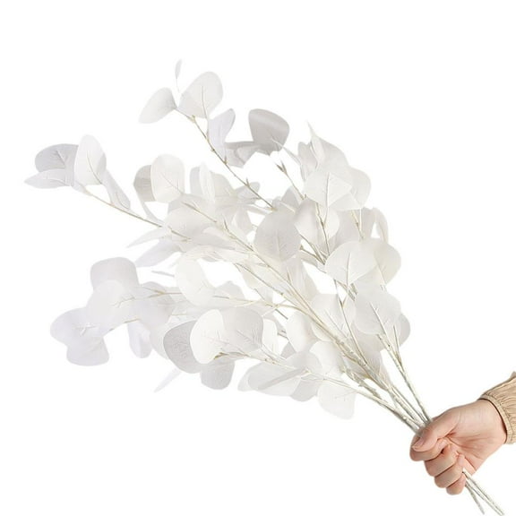 Pekkaxy Artificial Eucalyptus Stem 35 Inch, Lifelike Foliage No Watering Fade-Resistant, for Home Wedding Tabletop Fireplace Mantel Decor
