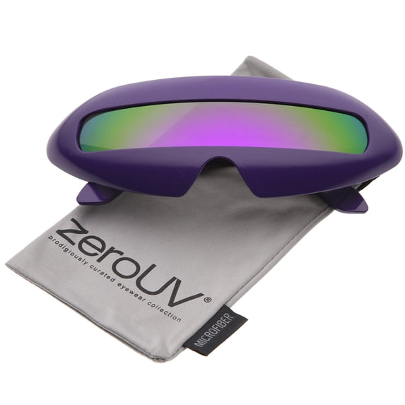 zeroUV - Futuristic Costume Single Shield Colored Mirror Lens Novelty Wrap Sunglasses 70mm - 70mm