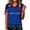 Blue, variant on Women's Summer Tops 2026 Soccer Cup V Neck Short Sleeve Fan Wear USA Soccer Jersey American Flag Football Graphic Tees Red S