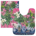 thumbnail image 7 of Yayeee Bath Rugs for Bathroom Floor Set of 2 Non Slip Fluffy Soft Absorbent Mat, White Vibrant Flowers, 7 of 7