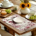 thumbnail image 5 of SUNOLIFE Spring Pink Floral Placemats Set of 4 Birds Linen Double-Sided Dining Table Place Mats for Table Decor 12"Wx18"L in, 5 of 6