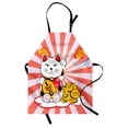 thumbnail image 1 of Japanese Apron, Cartoon Style Oriental Composition with Starburst Lines Cat and Fishes Colorful, Unisex Kitchen Bib with Adjustable Neck for Cooking Gardening, Adult Size, Multicolor, by Ambesonne, 1 of 4