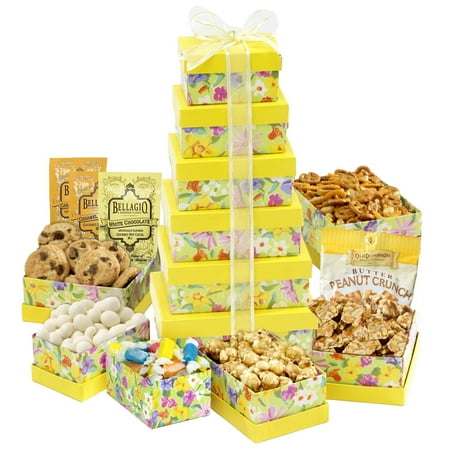 Broadway Basketeers Fresh and Floral Gift Tower