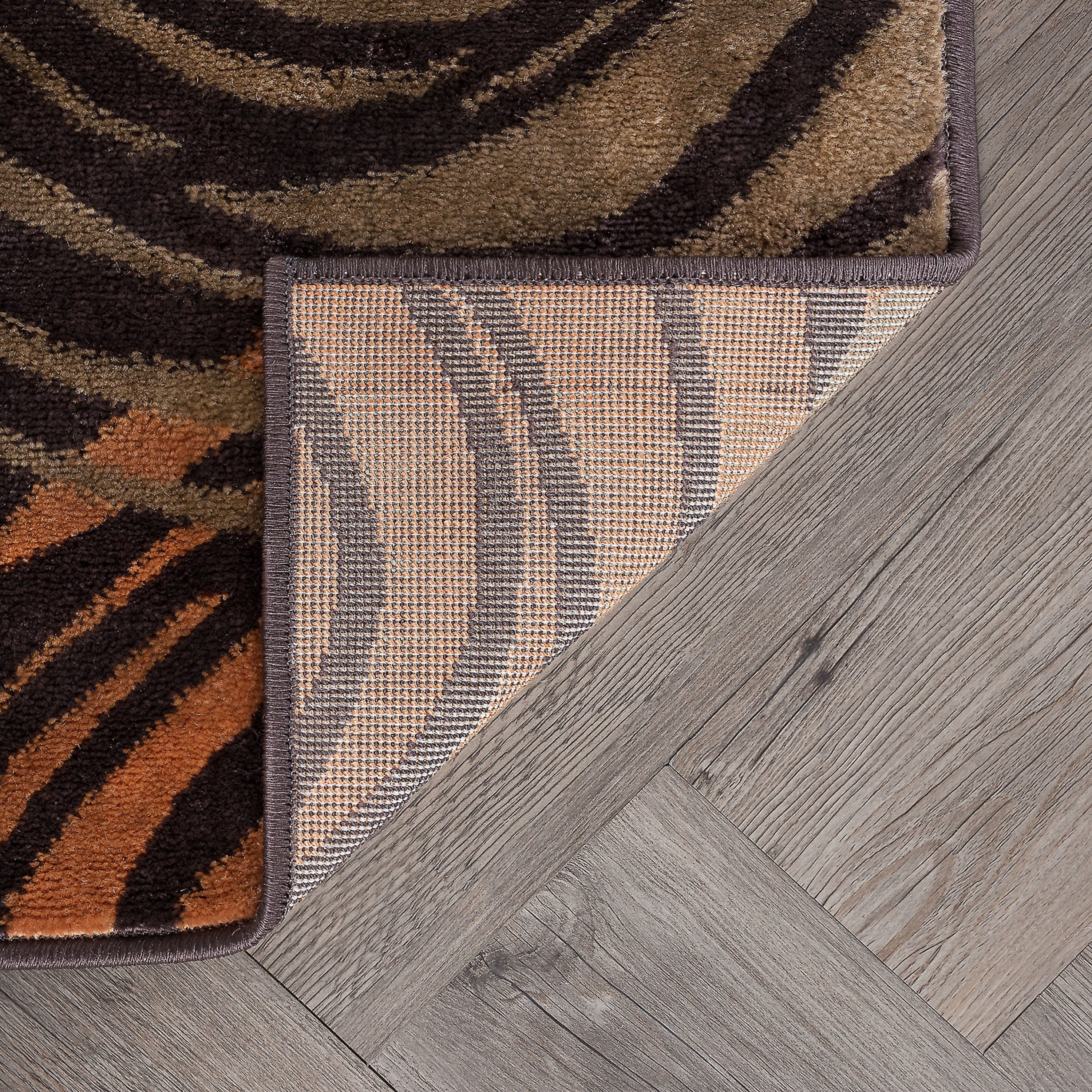 Contemporary 5x8 Area Rug (5'3'' x 7'3'') Abstract Brown, Beige Living Room Easy to Clean