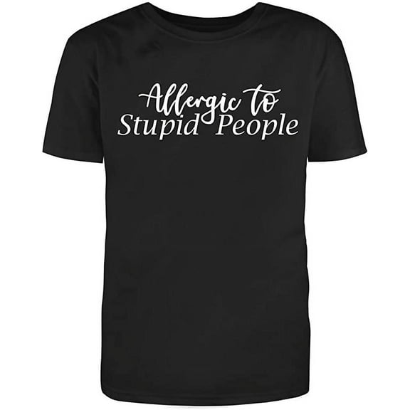 RedBarn "Allergic to Stupid People Men's Cotton T Shirt Black Small
