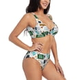thumbnail image 2 of Wukai Back To School A Women's Bikini Set Two Piece,wimsuit High Waisted V Neck Twist Front Adjustable Spaghetti Straps Bathing Suit-Medium, 2 of 7
