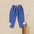 thumbnail image 5 of Bovxnpu Girls Wide Leg Jeans Flare Denim Pants Denim Flare Kids Beaded Elastic Waist Applique Casual Comfortable Detail Pants, 5 of 5