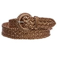 thumbnail image 2 of Women's 1 1/4" Inch Wide Hand Made Metallic Braided Woven Casual Belt, 2 of 2