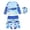 1-Blue4940, variant on WOYY Little Boys 3Pcs Swimsuit Long Sleeve Rash Guard Shorts Swimming Cap UPF 50 Bathing Suit, Sizes 1-8