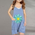 thumbnail image 2 of SHTXOZHI Girls Romper Sleeveless V Neck Short Jumpsuit Print Cute Summer Overalls with Pockets, 2 of 3