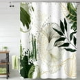 thumbnail image 3 of Ginkgo Leaves Shower Curtain 72x72 Inch Green Sage Leaf Gold Plant Watercolor Abstract Bath Curtain Waterproof Fabric Modern Aesthetic Bathroom Decor Accessories Set with Hooks, 3 of 6