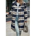 thumbnail image 4 of PRETTYGARDEN Womens Plaid Shacket Jacket Fall Fashion Long Sleeve Button Up Flannel Shirt Winter Clothing Woolen Coats, 4 of 6