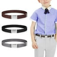 thumbnail image 3 of transemion 1 Ensemble Design Simple Ceinture Élastique Enfants Garçons Boucle Réglable Ceinture Extensible Réutilisable Lavable Jeans Accessoires Vêtements Noir+café+gris, 3 of 9