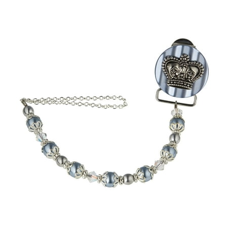 Crown Pacifier Clip with Matching Pearls