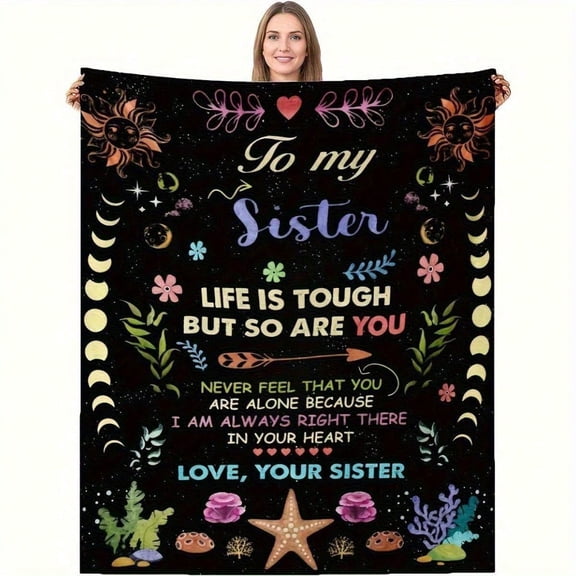HELLOYOUNG Cartoon Alphabet Flannel Blanket, Ultra-Soft Cozy Bed Throw for Sister Birthday Christmas Gift, Lightweight for Sofa & Travel