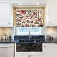 thumbnail image 5 of FREEAMG 36 Inch Length Kitchen Curtains Tattoo Print 2 Panels Half Window Sheer Curtains Rod Pocket Farmhouse Short Drapes for Bathroom Cafe Basement, 5 of 7
