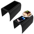 thumbnail image 1 of Dsseng 2 Pcs Sofa Arm Tray Easy Assembly Wood Couch Armrest Table Foldable Sofa Armrest Tray Table for Snack Phone Remote Beverage, 1 of 10