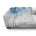 thumbnail image 3 of Winter Soft Flannel Fleece Throw Blanket, Christmas Trees Setting with Snowflakes and Stars New Year Graphic Image, Cozy Plush for Indoor and Outdoor Use, 70" x 90", Blue White, by Ambesonne, 3 of 6