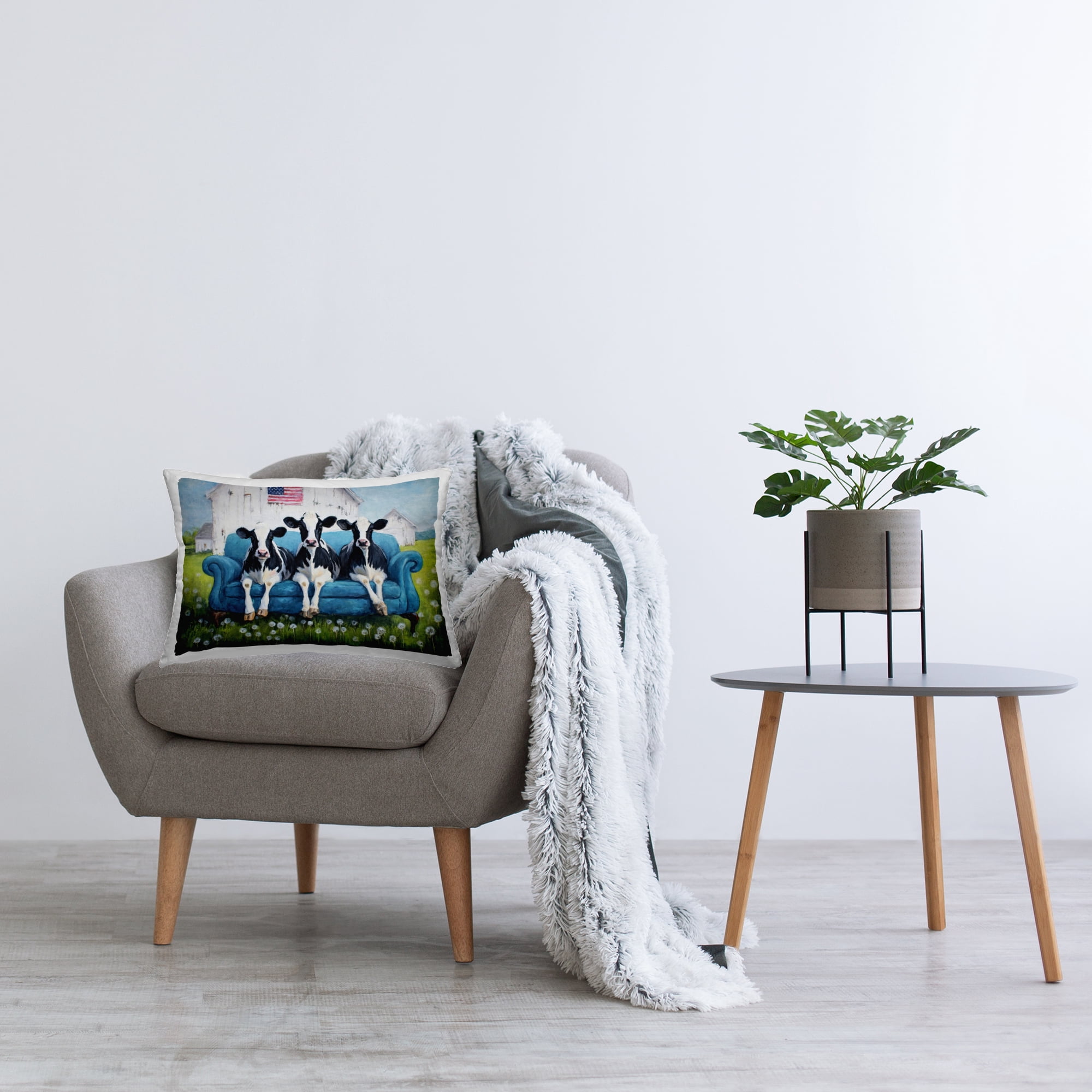 Stupell Industries Barnyard Sofa Sisters Decorative Printed Throw Pillow, design by Tina LeCour, 14 x 7 x 20
