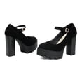 thumbnail image 4 of Fesfesfes Platform Heels Womens Beaded Buckle Shallow Peep-Toe Round Toe High Heel Business Shoes Stage Performance Shoes, 4 of 6