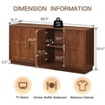 thumbnail image 3 of Rumiiro Modern 67'' Sideboard Buffet Cabinet with Storage, 4 Arched Doors, 2 Adjustable Shelves, Brown, 3 of 7