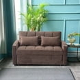 thumbnail image 5 of Modern Minimalist Velvet Three-Seater Sofa Bed 220cm with Three USB Ports and Side Pockets, 5 of 6