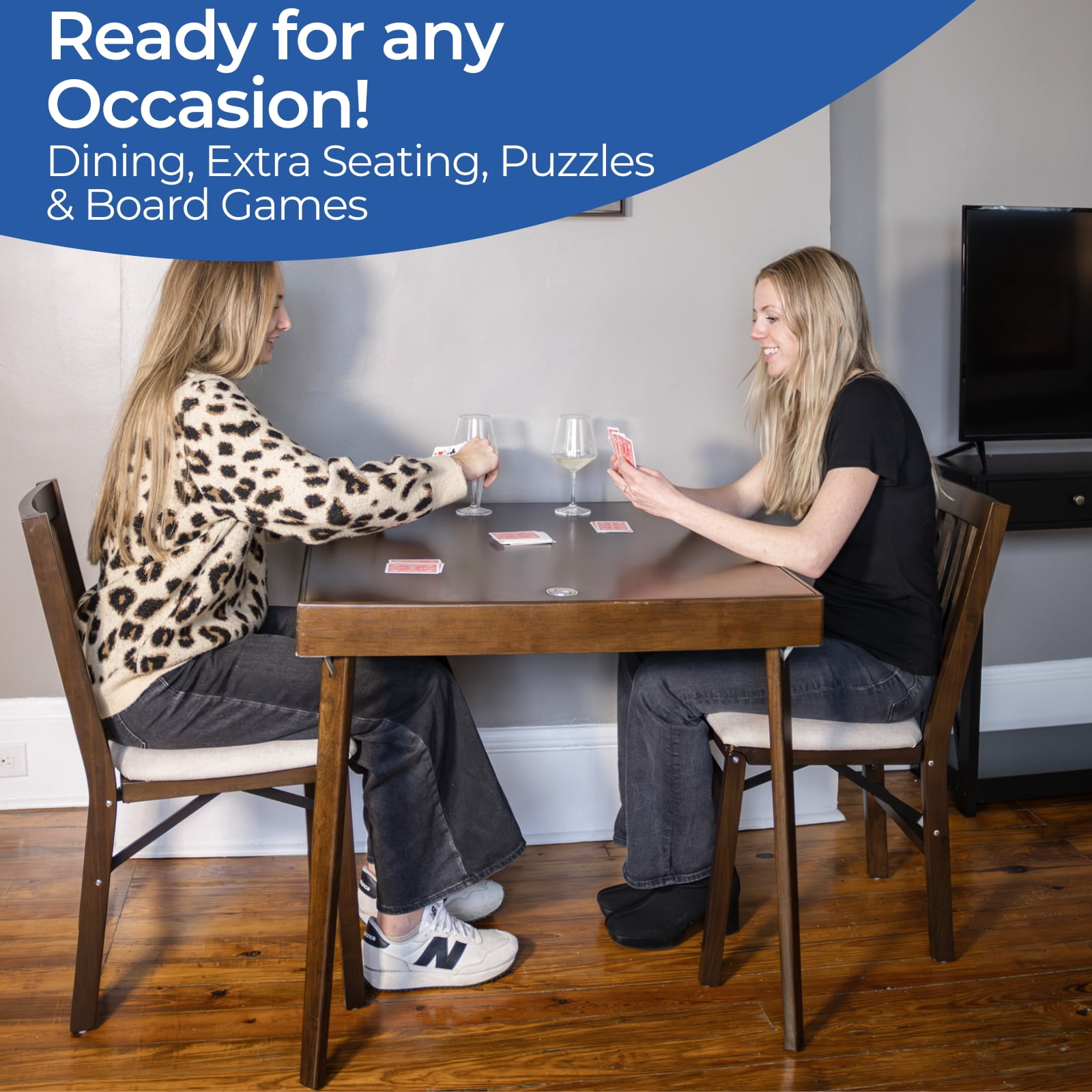 Stakmore 32" Wood Folding Puzzle Table, No Assembly Required, Espresso Frame