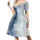 thumbnail image 3 of Vestido de baile de manga corta, vestido de verano para mujer, vestido de verano suelto, vestidos de novia para mujer, 3 of 7