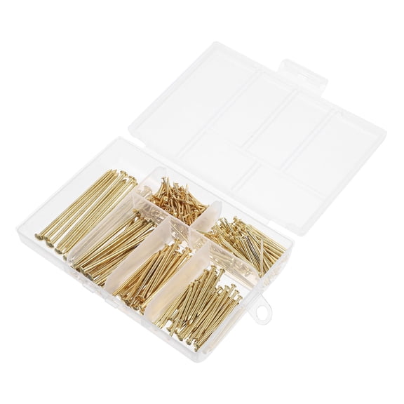 OUNONA 300Pcs Gold Strong Iron Picture Hanging Nails Kit Small Wall Hardware for Art Wood Walls