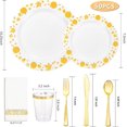 thumbnail image 3 of 350Piece Gold Thanksgiving Dinnerware Set for 50 Guests - Gold Thanksgiving Plates Dinnerware with Disposable Cutlery Include:50Dinner Plates-50Dessert Plates-50Napkins with Gold Silverware, 3 of 16