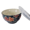 thumbnail image 5 of Ebros Set of 2 Ceramic Blue Cherry Blossoms Portion Meal Bowls 2 Cups W/ Lid, 5 of 7