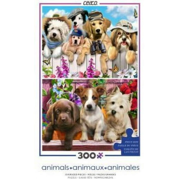 Ceaco 2 in 1 Oversized 300 Piece Puzzles Multipack  - Dogs