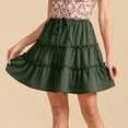 thumbnail image 2 of Jupe Midi Femme Décontractée Été Tendance Nouée devant Fluide à Volants Imprimé Floral Jupe Trapèze, 2 of 6