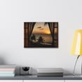 thumbnail image 6 of Beautiful View Sunset Sea Open Window Ocean Canvas Wall Art for Home Decor Ready-to-Hang, 6 of 18